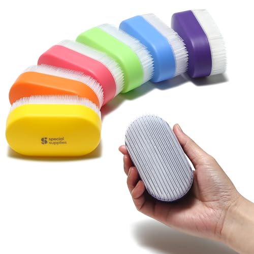 Special Supplies Sensory Brush Therapressure Therapy Brush for Occupational and Sensory Brushing, 6 Pack, Stimulating and Calming Tools for Kids and Adults, Soft Flexible Bristles, Latex Free