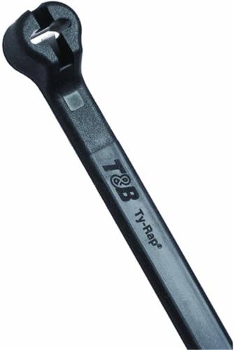 Thomas & Betts TY528MX Ty-Rap 14-Inch Ultraviolet Resistant Nylon 6.6 Cable Tie with Stainless Steel Locking Device, Black, 100-Pack