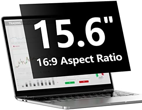 Laptop Privacy Screen Protector 15.6 Inch with Hp Dell Acer Asus Samsung LG and More, Removable Security Shield Filter for 16:9 Aspect Ratio Portable Monitor Like MSI and More (15.6" Diagonal 16:9 1 Pack)