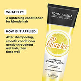 John Frieda Sheer Blonde Go Blonder Conditioner, Gradual Lightening Conditioner, 8.3 oz (Pack of 2), with Citrus and Chamomile, featuring our BlondMend Technology