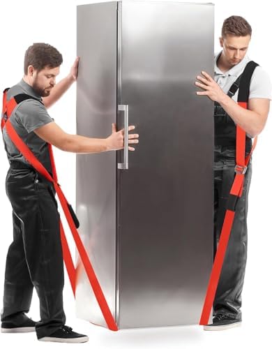 Ytonet Moving Straps, Lifting Straps for Moving Furniture, 2-Person Shoulder Lifting and Moving System for Appliances, Mattresses, Heavy Objects up to 800lbs, 145 Inches Long Moving Body Strap Orange