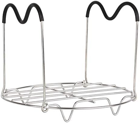 "Versatile Steamer Rack Trivet 304 Food Grade Stainless: Essential Instant Pot Accessory for Effortless Cooking - Perfect for Safely Handling Springform and Cheesecake Pans in 6 & 8 qt Models"