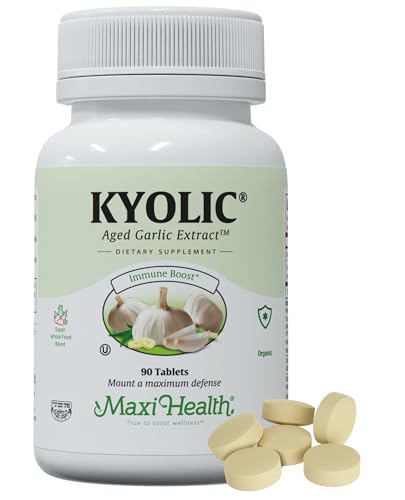 Kyolic Organic Garlic Supplement - Certified Kosher Garlic Tablets with Kyolic Aged Garlic Extract for Herbal Immune Support - Enzyme Blend for High Absorption - Vegetarian Garlic Pills - 90 Count