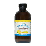 Virgin Cod Liver Oil - 8 Fl oz Natural, Wild Caught & Fresh Tasting,.High in Vitamin D, Omega 3 DHA/EPA (Lemon Flavored)