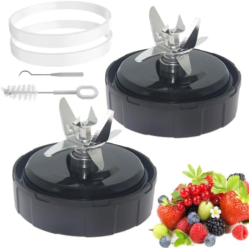 2 Packs Blender Replacement Parts for Ninja, 7 Fins Ninja Blender Blade Compatible with Nutri Ninja Foodi Power Blender SS101 SS151 SS351 SS401 SS300 CO351B CO101B, Ninja Blender Blade Replacement
