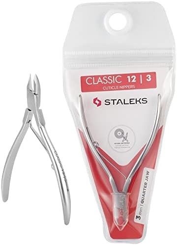 Staleks Pro Classic Series 12 Cuticle Nippers 1/4 Jaw 0.12 Inch (3mm) Manicure Tool Professional Home Salon Use NC-12-3