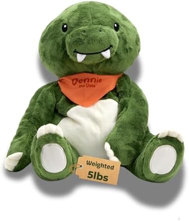 Lilly's Love Weighted Stuffed Animal, 5lb | Sensory Plush for Kids & Adults | Machine Washable Plushie w/Removable Inner | Calming Weighted Stuffed Animal for Anxiety, Donnie The Dino