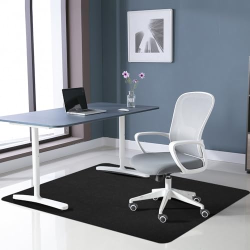 Office Chair Mat for Hardwood Floor&Tile,55"x35" Anti-Slip Desk Chair Mat,Low-Pile Mat,Multi-Purpose Hardwood Floor Protector for Office,Home (Black, 35 * 55IN)