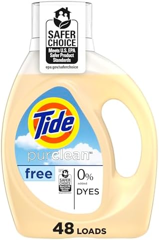 Tide Purclean Liquid Laundry Detergent, Unscented, 63 fl oz, 48 Loads