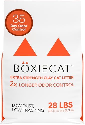 Boxie® Extra Strength 35 Day Natural Odor Control Cat Litter, 28lb Clumping Clay Kitty Litter