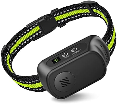 Rechargeable Dog Bark Collar with Beep Vibration and Shock,Anti Barking Collar for Small Medium Large Dogs, Humane Dog Training Device with 5 Adjustable Sensitivity Levels