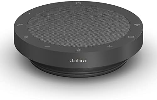 Jabra Speak2 55 Wireless Bluetooth Speakerphone - Compact and Portable Speaker with 4 Noise-Cancelling Mics, Full-Range 50mm Speaker & Wideband Audio - Certified for Zoom and Google Meet - Dark Grey