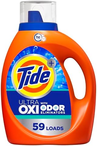 Tide Ultra OXI with Odor Eliminators Liquid Laundry Detergent, For Visible and Invisible Dirt, 84 fl oz, 59 Loads