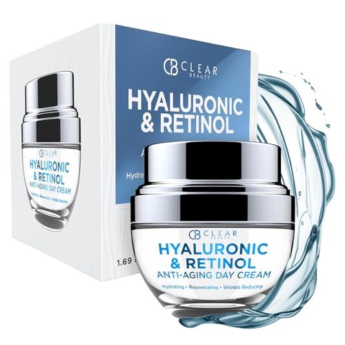 Hyaluronic Acid & Retinol Daily Face Moisturizer - Dermatologist Tested, Reduces Wrinkles, Fine Lines & Hyperpigmentation, Clean Beauty, Cruelty-Free Korean Skin Care, All Skin Types