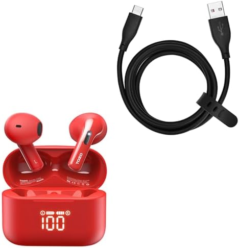 TOZO T21 Wireless Earbuds Bluetooth 5.3 in Ear Headphones USB-C to USB-A Charging Cable