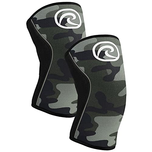 Rehband 7mm Power Max Knee Compression Sleeve for Strength Sports, Competition Grade, Neoprene Knee Sleeves for Bodybuilding & Heavy Powerlifting, Colour:Camo - 1 Pair, Size:Small