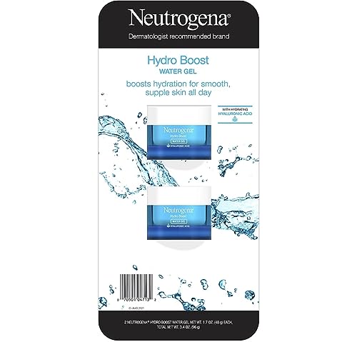 Neutrogena Hydro Boost Hyaluronic Acid Hydrating Water Gel Daily Face Moisturizer for Dry Skin, Oil-Free, Non-Comedogenic Face Lotion, 1.7 fl. Oz 2 PACK