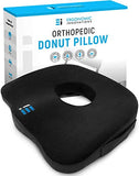 Ergonomic Innovations Orthopedic Donut Pillow: Memory Foam Chair Seat Cushion for Tailbone and Coccyx Pain, Sciatica, and Pressure Relief - Car, Desk, and Office Chair Pad Cushions and Pillows