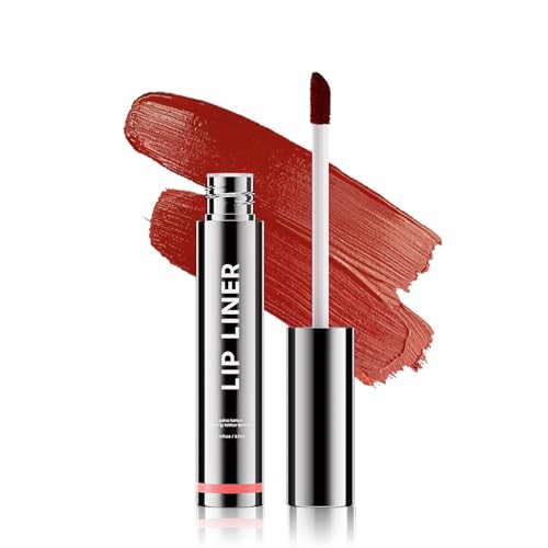OETUIOW Lip Stain Peel Off, Lip Liner Moisturizing Long-Lasting & Waterproof, Transfer Proof & Plumping, Non-Stick Cup, Rose Color