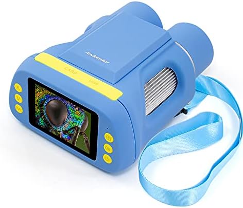 Andonstar AD122 Portable Microscope&Telescope for Kids, Dual Lens Handheld Microscope Kit for Kids 8-12, 2" LCD Digital Microscope Blue, Gift for Teen Boys and Girls, SD Card Included