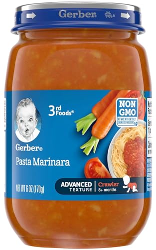 Gerber Mealtime for Baby 3rd Foods Veggie Power Baby Food Jar, Pasta Marinara, Non-GMO Pureed Baby Food for Crawlers 6 Ounce (Pack of 12)