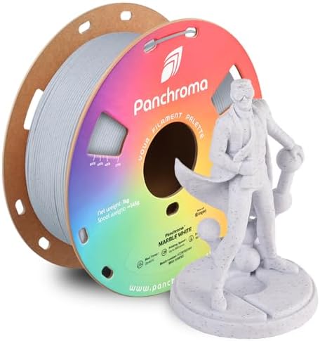 Polymaker Panchroma Marble PLA Filament, Marble White 1.75mm 1kg 3D Printing Filament, 3D Printer PLA Filament, Fit Most FDM 3D Printers, 1kg Spool (2.2lbs)