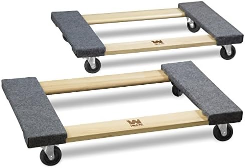 WEN 1320 lbs. Capacity 18 in. x 30 in. Hardwood Furniture Moving Dolly, Two Pack
