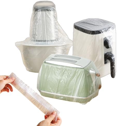60 PCS Clear Small Appliance Dust Covers,Disposable Kitchen Appliance Covers for Instant Pot,Mixer,Meat Slicer,Air Fryer,Toaster Oven,Food Processor,Blender,Slow Cooker,Coffee & Bread Maker