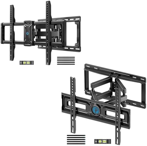 Pipishell Full Motion TV Wall Mount for 42-85 inch Flat Screen LED TV up to 132lbs & PIMF4 Full Motion Wall Mount for 26-65 inch Flat or Curved TVs up to 99 lbs with 3 Bracket Heights
