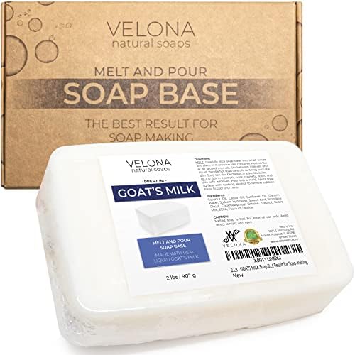 2 LB - Goats Milk Soap Base by Velona | SLS/SLES Free | Melt and Pour | Natural Bars for The Best Result for Soap-Making