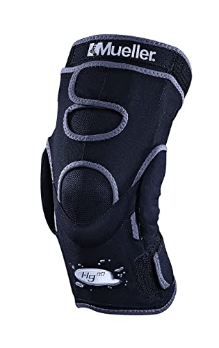 MUELLER Sports Medicine Hg80 Hinged Knee Brace, Knee Pain Relief Support for Men and Women, Ideal for Arthritis, Sprains, Prevents Hyperextension, Black, Large