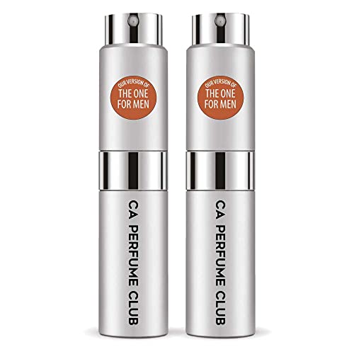 CA Perfume Impression of Dolce & Gab The One For Men Replica Version Fragrance Dupes Concentrated Long Lasting Eau de Parfum Spray Refillable Atomizer Bottle 0.27 Fl Oz-X2