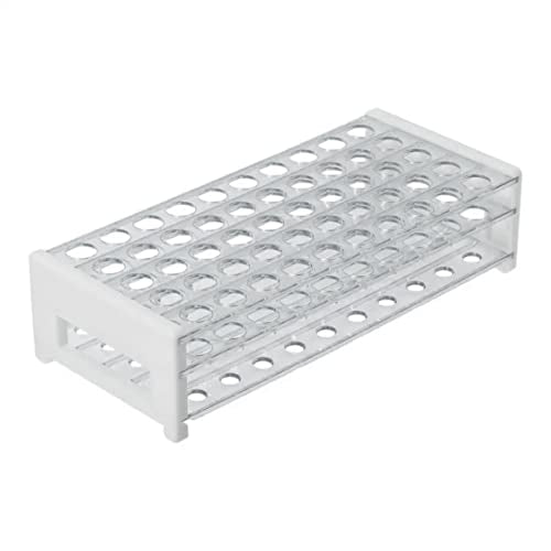 Plastic Test Tube Rack for 15/18 mm Tubes, Hole Diameter is 18.7mm, Holds 50, Detachable, Karter Scientific 208U1 (Pack of 50)