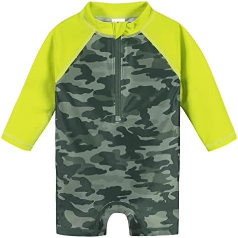 Gerber Baby Boys' Toddler Long Sleeve One Piece Sun Protection Rashguard Swimsuit
