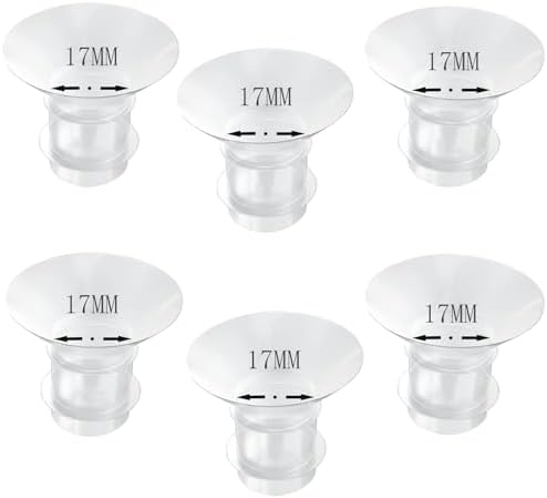 6pcs Flange Insert 17mm,Compatible with Medela/TSRETE/momcozy,BPA Free Silicone Insert for Wearable Breast Pump Shield/Flange Insert，Milk Collector 24mm Universal