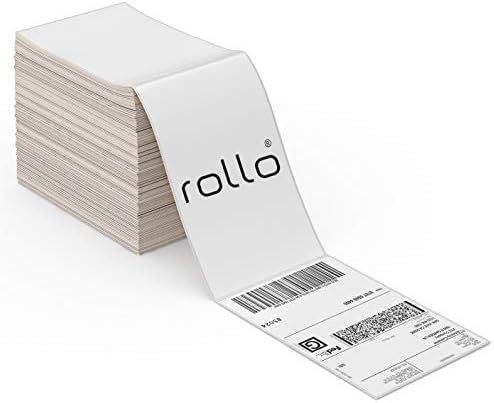 Rollo Direct Thermal Shipping Labels - Pack of 500 4x6 Thermal Labels Fanfold - Perforated and Strong Adhesive (Commercial Grade)