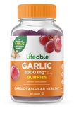 Lifeable Garlic Gummies - 2000 mg - Great Tasting Natural Flavor Gummy Vitamin Supplement - Gluten Free, Vegetarian, GMO Free Chewable - for Adults 90 Gummies