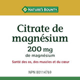 Nature's Bounty Magnesium Citrate 210mg, 75 Tablets