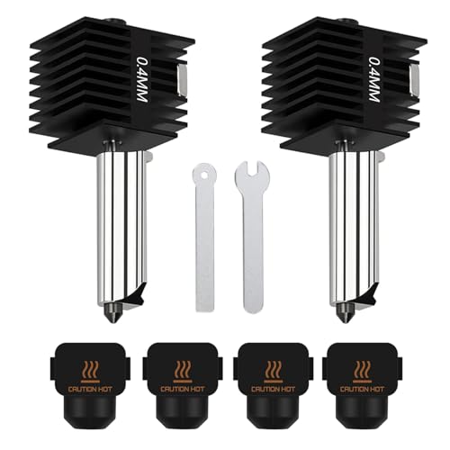 2 Pack A1 Mini/A1 Hotend Print Head Hot End Kit Extruder Upgrade High-Temperature 0.4MM Hardened Steel Nozzle Replacement with 4PCS Silicone Cover Sock for Bambu Lab 3D Printer Accessories