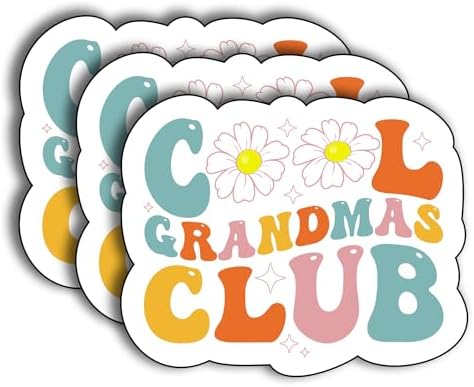 (3Pcs) Cool Grandmas Club Sticker, Decorate Books Laptop Phone Water Bottles Kindles Stickers Tumbler Sticker Waterproof Vinyl Decorate Sticker 3" Inch