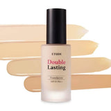 ETUDE New Double Lasting Foundation (Tan) SPF35/ PA++| High Coverage Weightless Foundation | 24-Hours Lasting Double Cover | Magnet-Like Adherence without Stickiness | Makeup Base