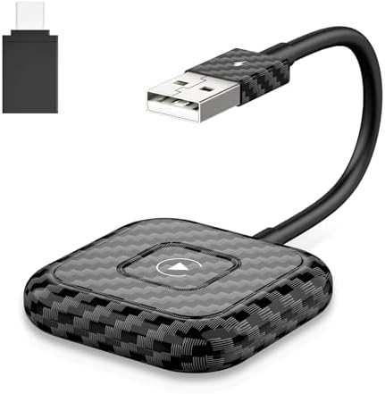 Wireless Carplay Adapter, 2023 Style for Apple OEM Wired CarPlay, Convent Wired to Wireless CarPlay Dongle for Car with USB A/USB C, Wireless Control Plug & Play Easy Setup, THT-020-4
