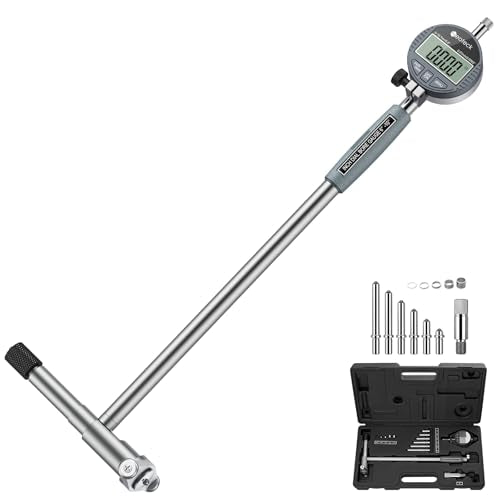 Neoteck 6-10"/0.0005" Digital Indicator Bore Gauge Set with 6 PCS Anvils 9.8" Measuring Depth Dial Bore Gauge with ABS Storage Box for Engine Cylinder Measurement