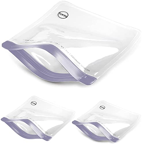 3pcs - TSA Approved Toiletry Bag - Our Quart Size Clear Toiletry Bags are Security Approved Worldwide for Liquids & Cosmetics - 100% 3-1-1 Compliant Clear Travel Bags for Toiletries Violet