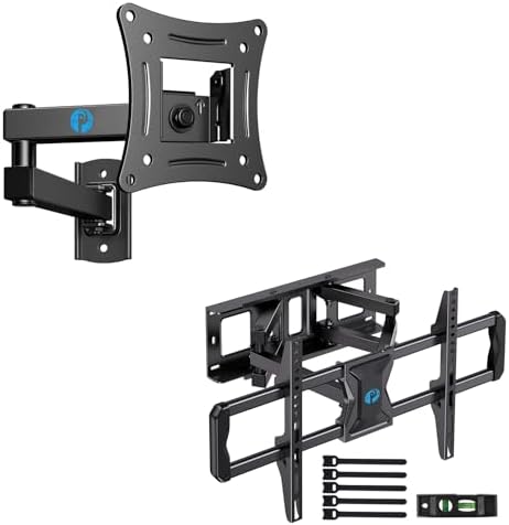 Pipishell Full Motion TV Wall Mount Brackets for 13-32 Inches TVs & Pipishell Full-Motion TV Wall Mount for Most 37–75 Inch TVs