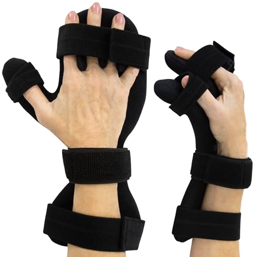 Vive Resting Hand Splint - Stroke Recovery Support Brace for Straightening Fingers - Right & Left Wrist Night Immobilizer - Patient Rehabilitation Tools Tendonitis, Arthritis, Carpal Tunnel Relief