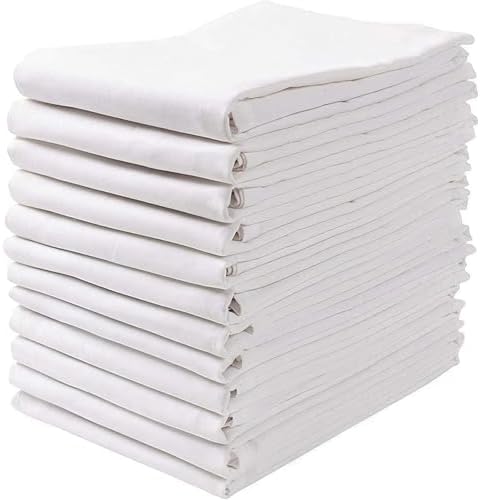 Flour Sack Towels for Kitchen, 18 Pack, 28x28 - Lint-Free White Flour Sack Dish Towels, Super-Absorbent Cotton Tea Towels for Kitchen Drying, Bread Proofing, Baking, Crafting, Embroidery