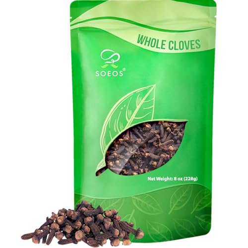 Soeos Whole Cloves 8 Ounce, Premium Quality Fresh Hand Picked Cloves Whole, Great for Foods and Tea, Clove Pomander Balls & Potpourri, Gluten Free, Non GMO, Kosher