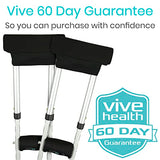 Vive Premium Crutch Pads & Hand Grips - Comfortable, Breathable, Machine Washable Padding - Moisture Wicking & Odor Reducing Pillow Accessory Covers for Adult & Youth Walking Crutches