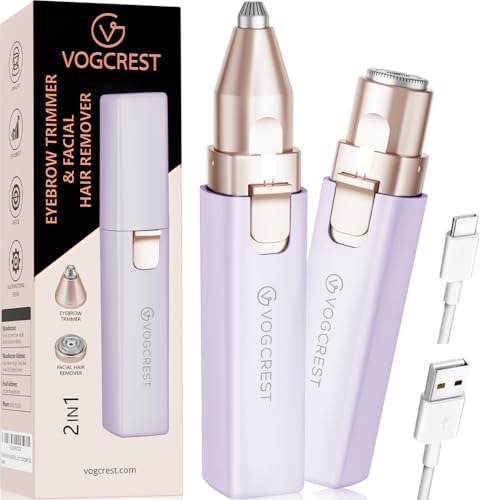 Eyebrow Hair Trimmer: Rechargeable Facial Hair Removal Device for Removing Unwanted Peach Fuzz from Lips Chin Neck As Well As Shaping Eyebrows